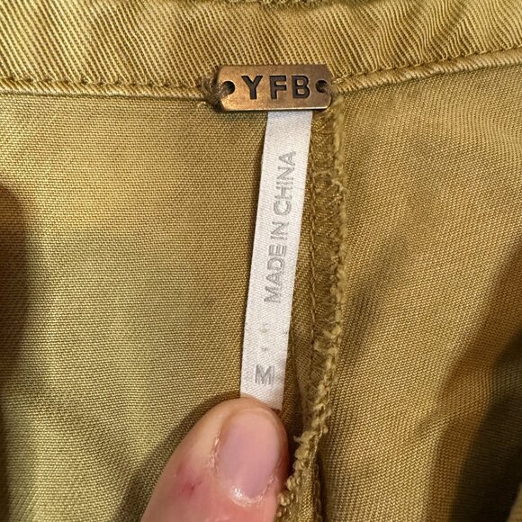 Young Fabulous and Broke Olive Green Adjustable Drawstring Cargo Pants SZ Medium - Picture 6 of 9